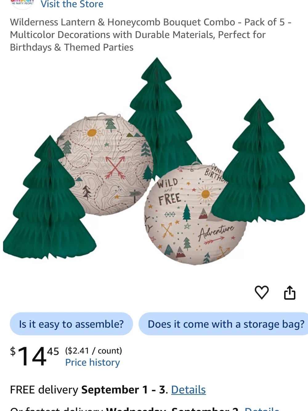 Wilderness Honeycomb Tree and Lantern Garland - Green & Cream